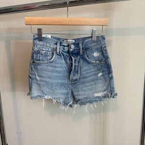 AGOLDE Jaden Distressed Cut Off Denim Shorts